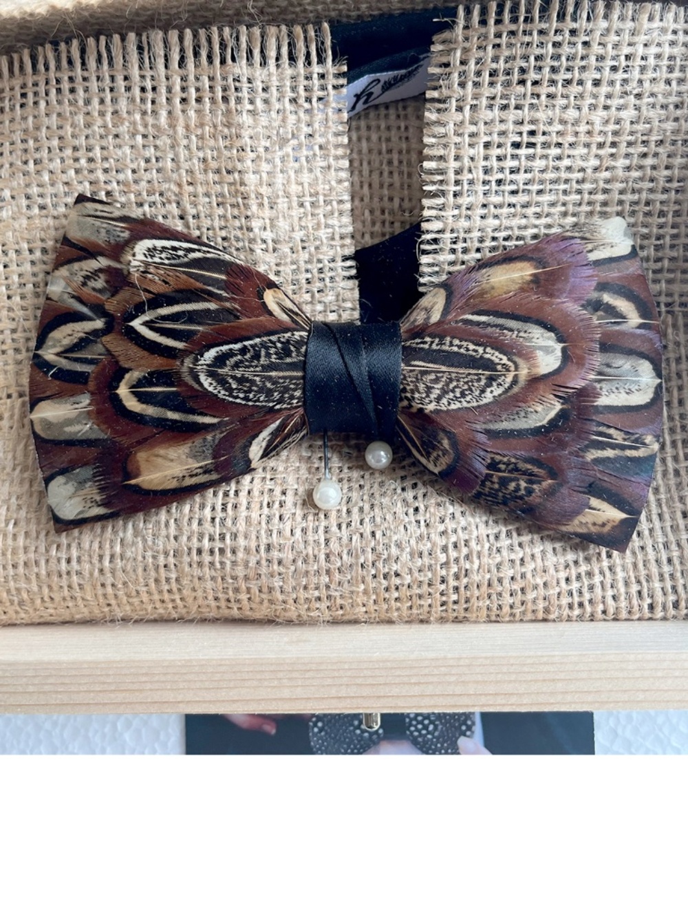 Brackish Feather Bow Tie – New in Box (Read Description)
